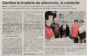 Article de OF sur la braderie à VETI en mars 2019